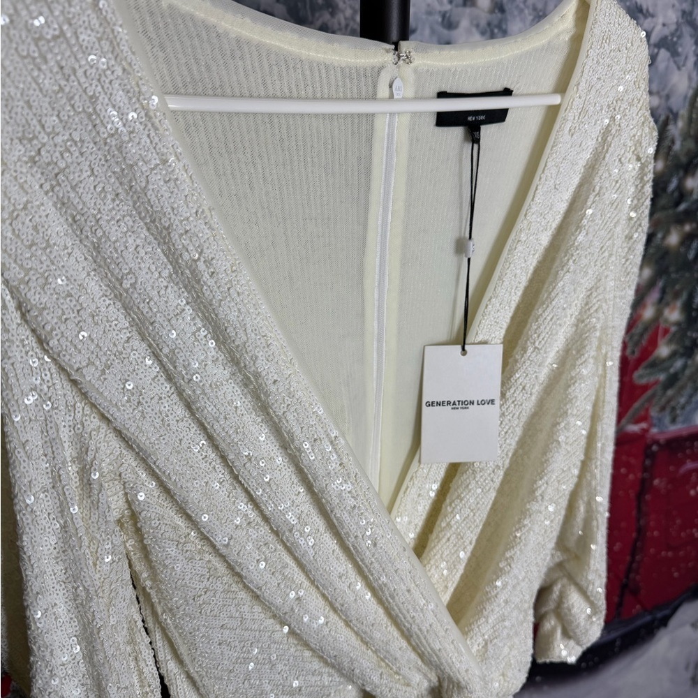 Allegra Sequin White Romper NWT Size XXS - Picture 10 of 14